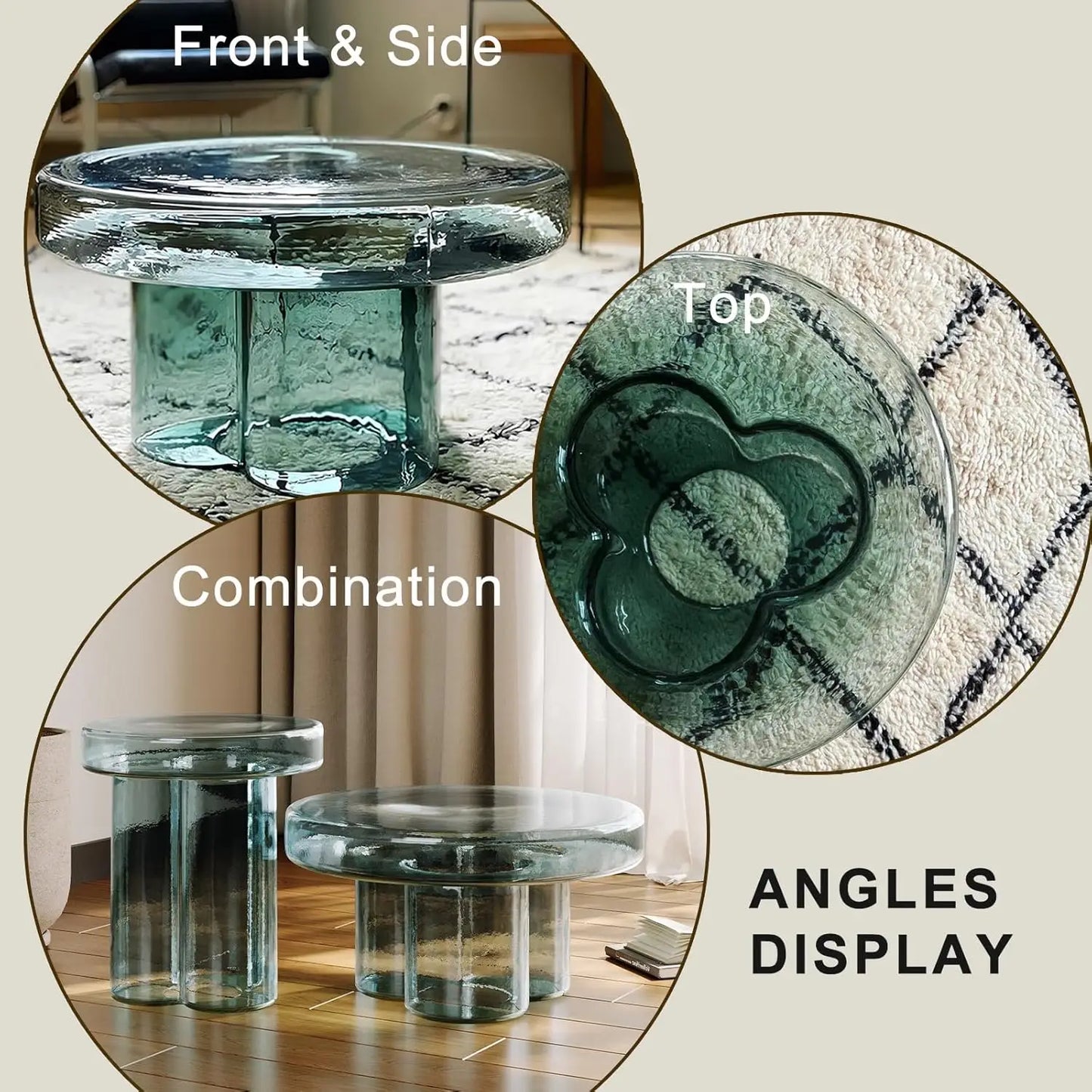 Glass Coffee Table With Stone Base Mid Century Modern Design
