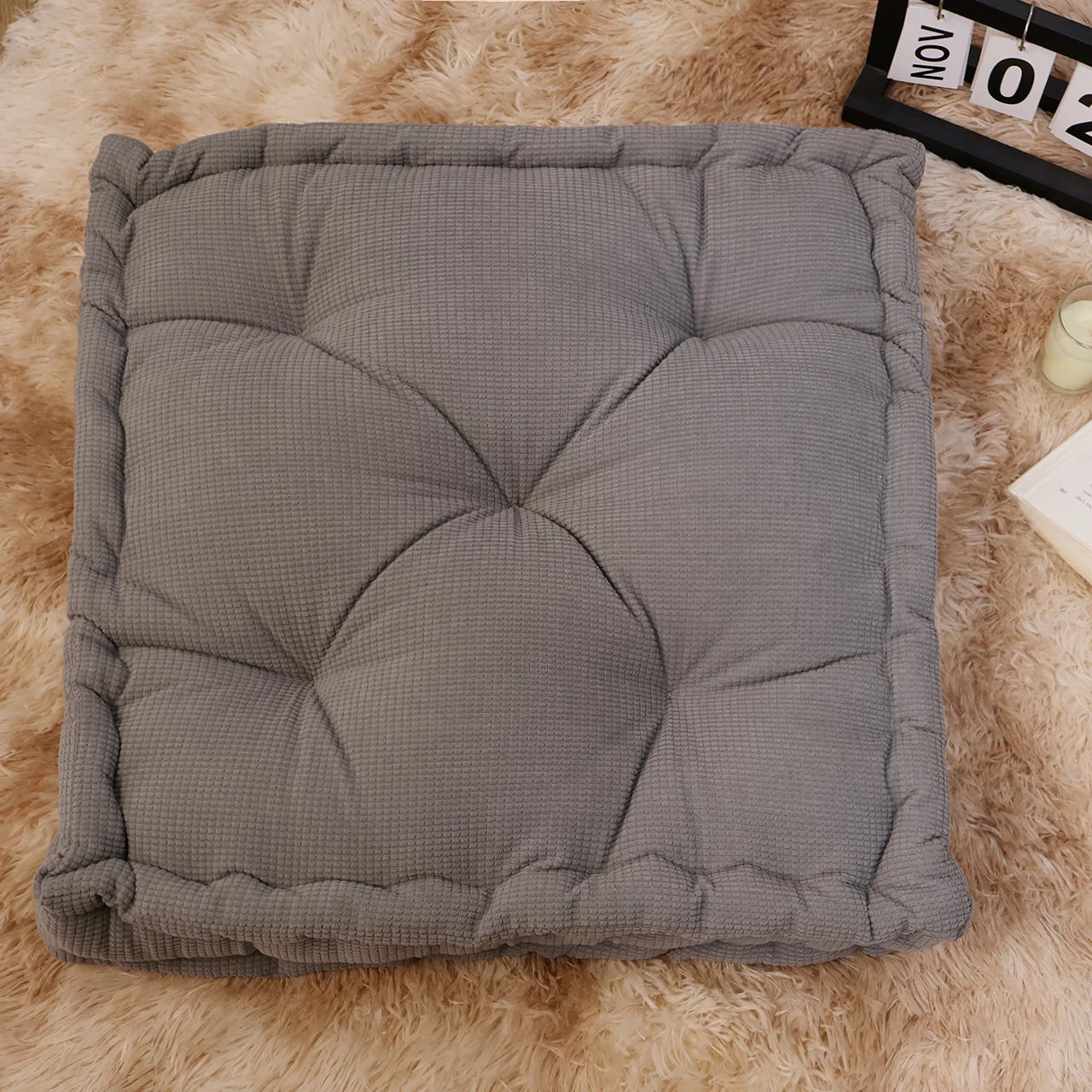 Square Intelligent Design Memory Floor Pillow for Meditation and Yoga