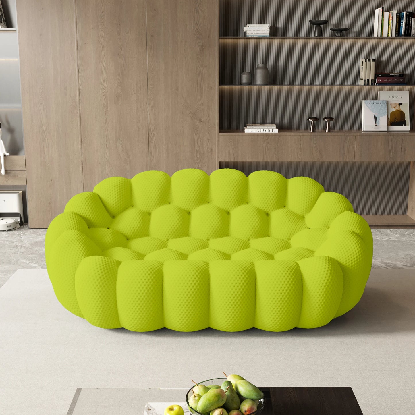 Sdorens Modern Curved Boneless Sofa Loveseat Couch 3D Knitted Fabric