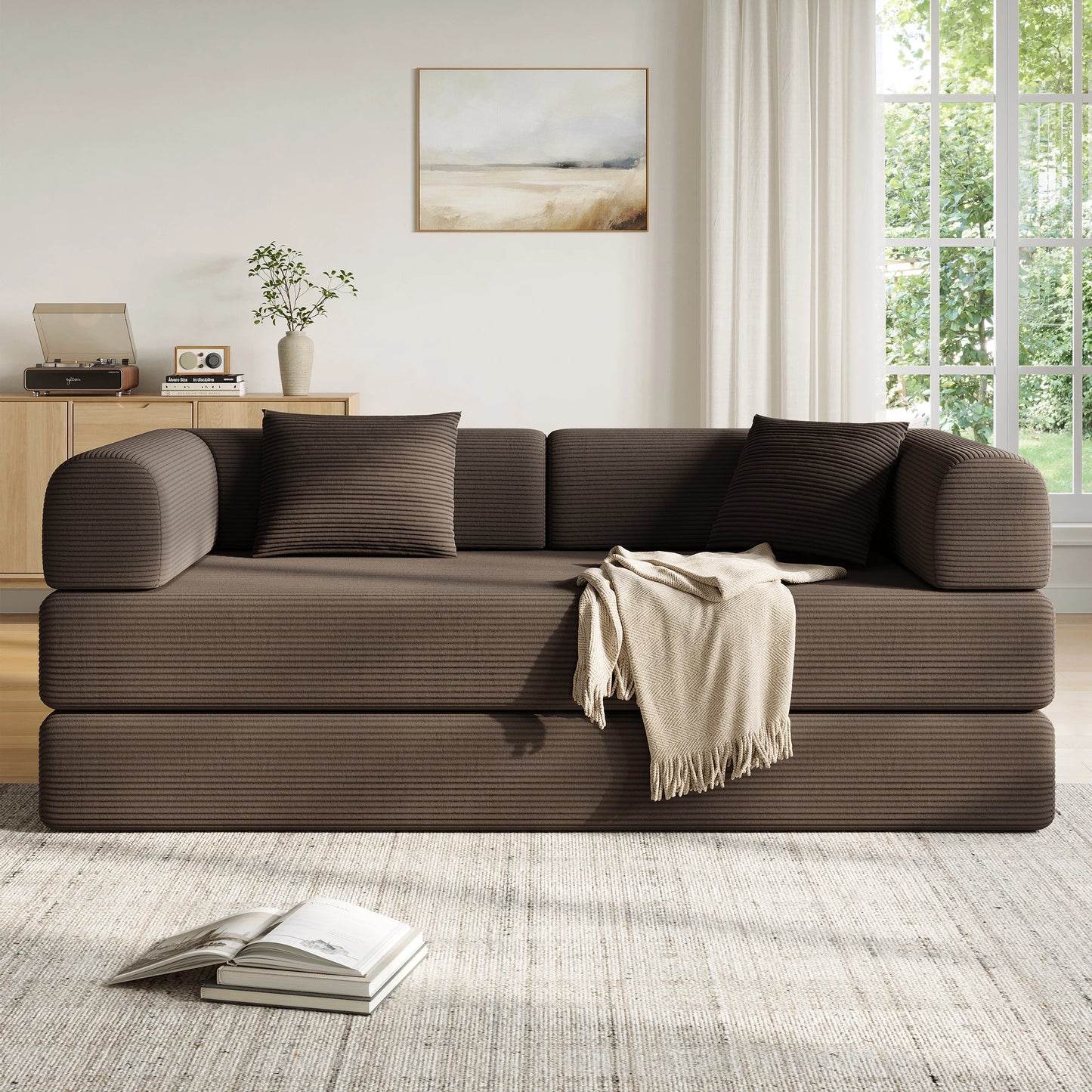 THOLASIS Convertible Floor Sofa Bed 5-in-1 DIY Modular