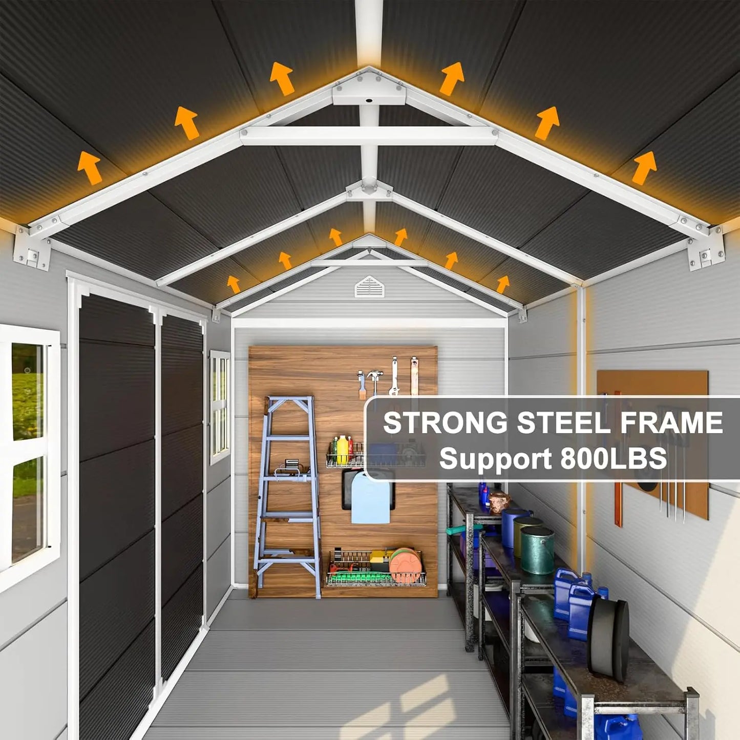 Resin Storage Shed With Floor And Windows Included
