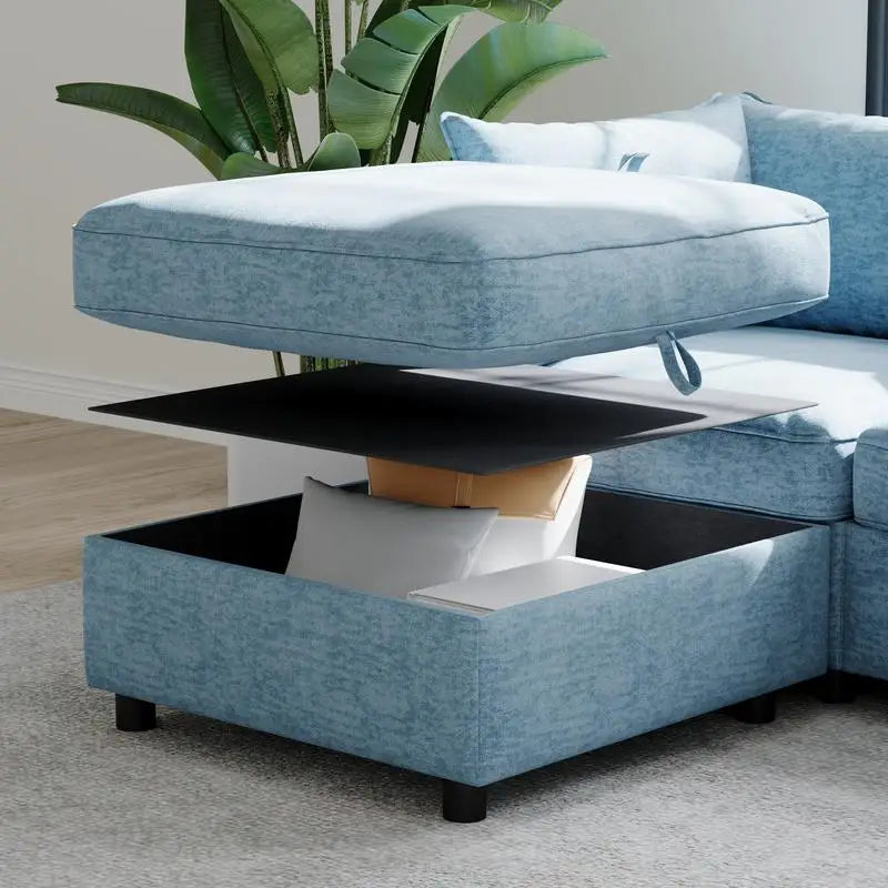 Modular Sectional Sofa Set With Storage 3 Seater Loveseat Chair