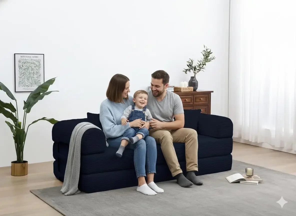 Convertible Sleeper Sofa Bed Corduroy Memory Foam Couch