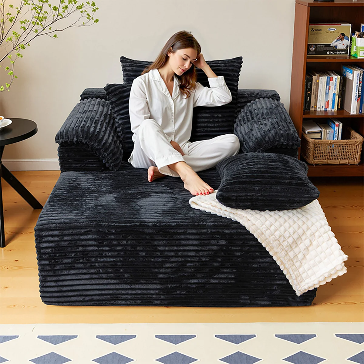 Minimalist Single Sofa Bed For Living Room Bedroom Cushions Included
