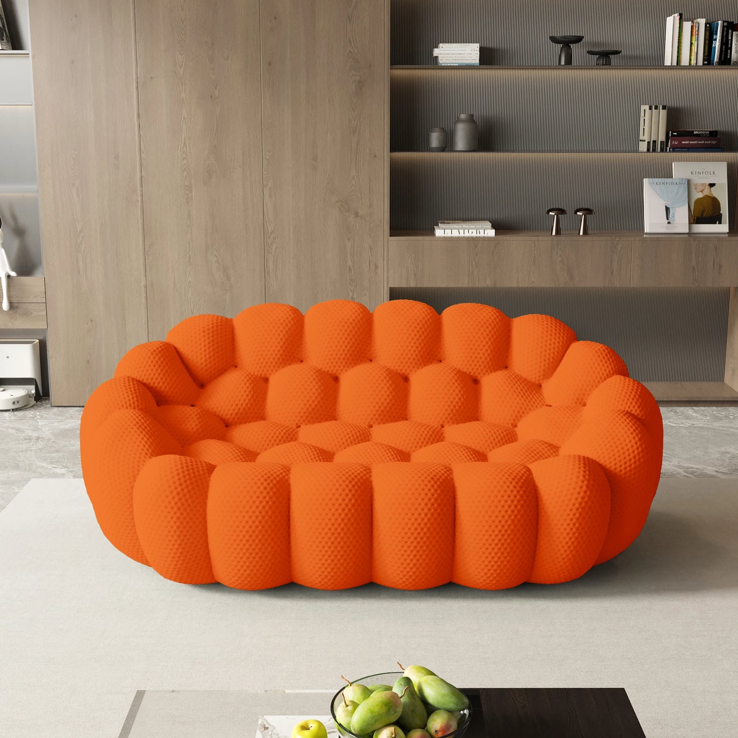 Sdorens Modern Curved Boneless Sofa Loveseat Couch 3D Knitted Fabric