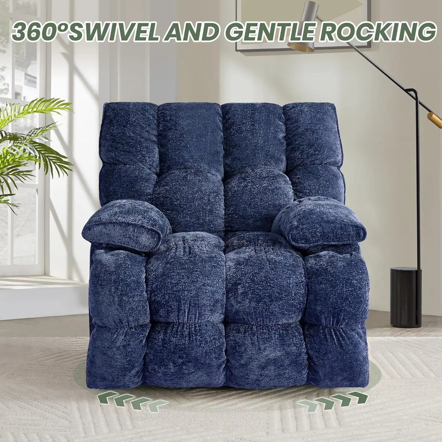 Power Swivel Rocker Recliner Chair For Living Room Comfort