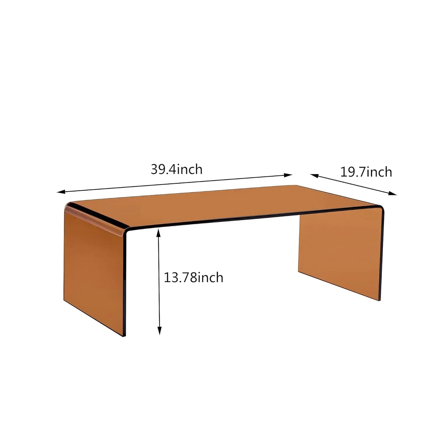 Modern Glass Coffee Table With Wood Frame For Living Room