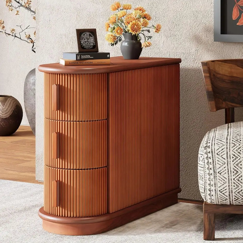 Rattan Frame End Table With Wooden Top For Living Room