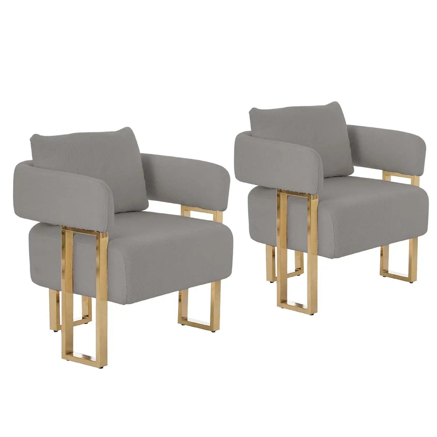 Modern Barrel Accent Chairs Upholstered Set Of Two
